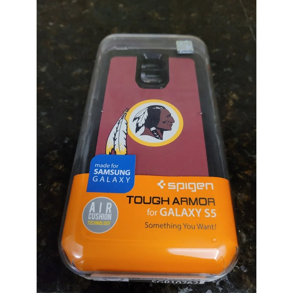 NEW WA Redskins Spigen Tough Armor Case For Galaxy S5 Air Cushion Technology